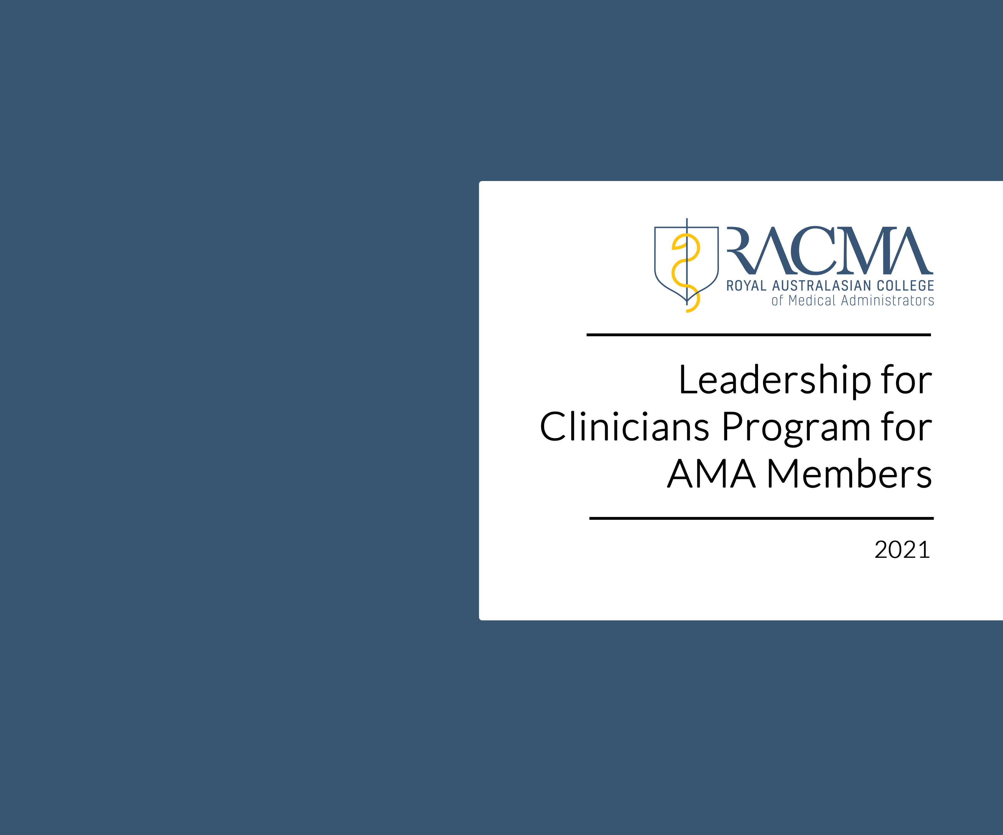 Racma Leadership For Clinicians Program For Ama Members Australian Medical Association